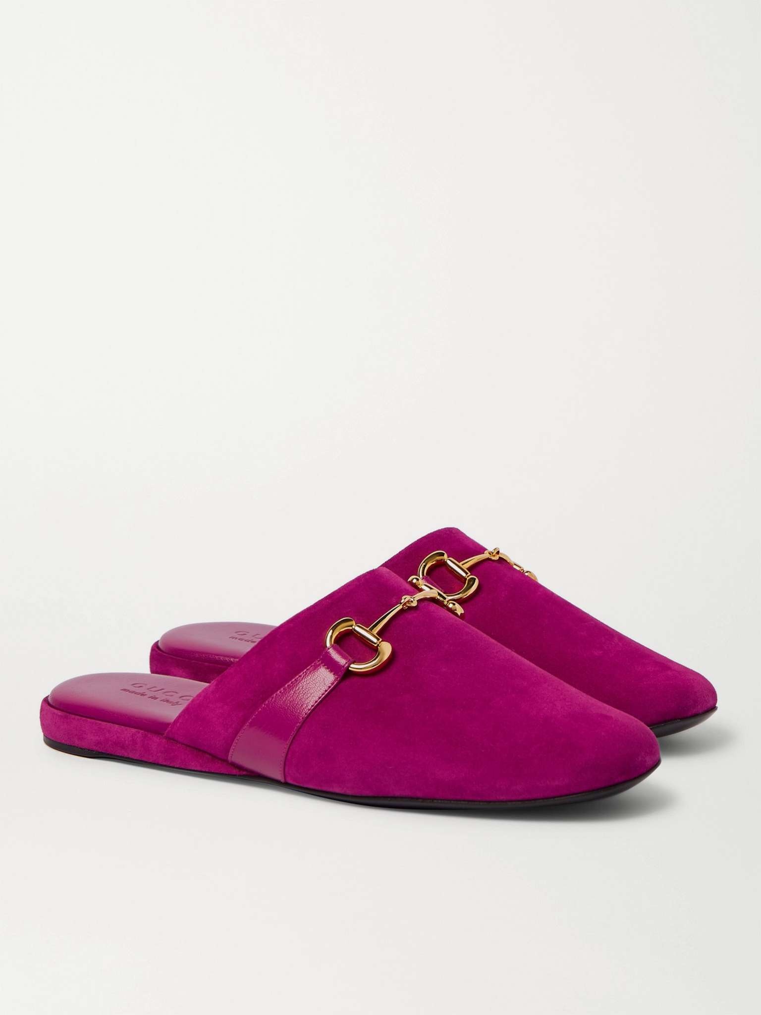 Pericle Horsebit Suede Slippers - 4