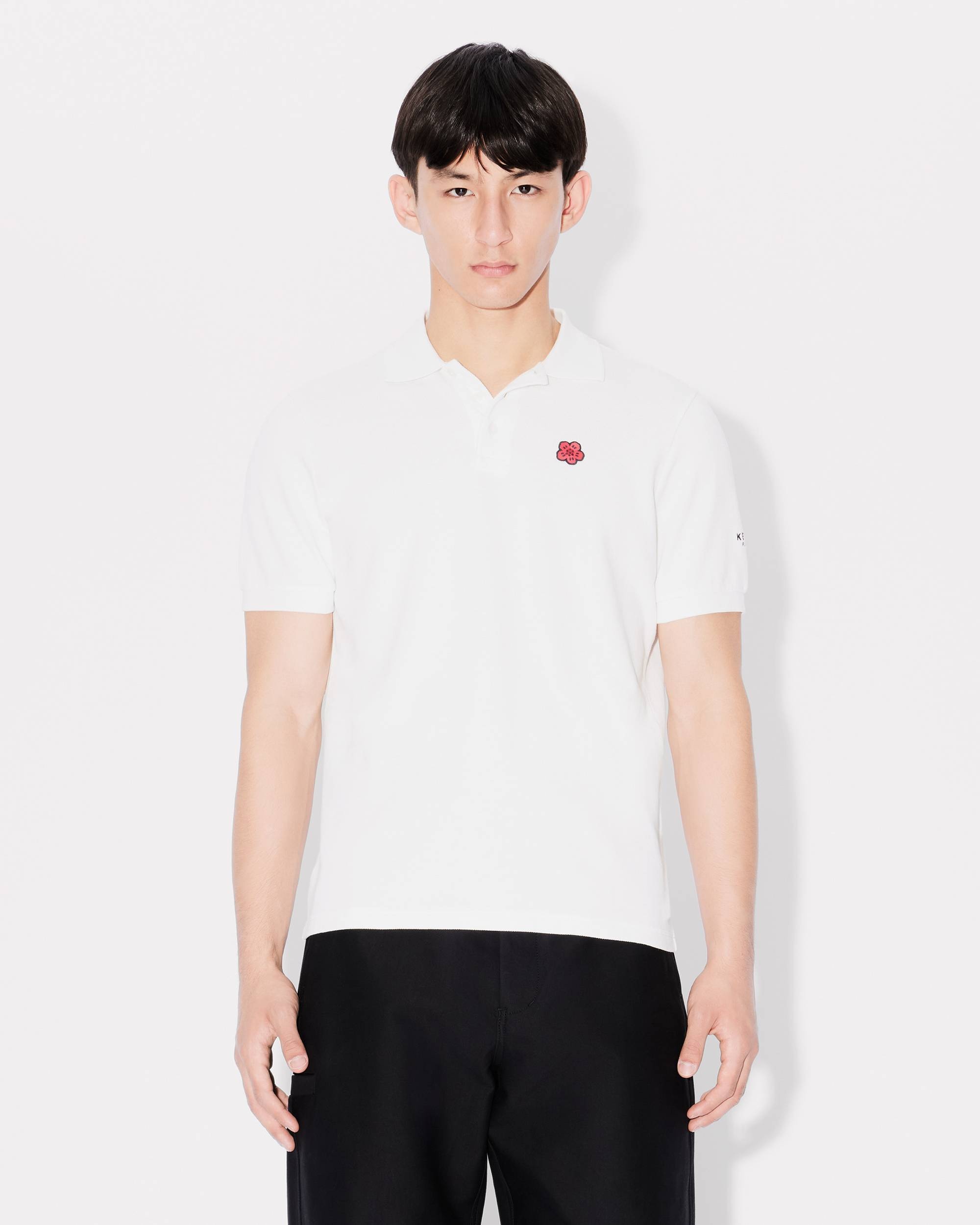 'Boke Flower' embroidered slim polo - 3