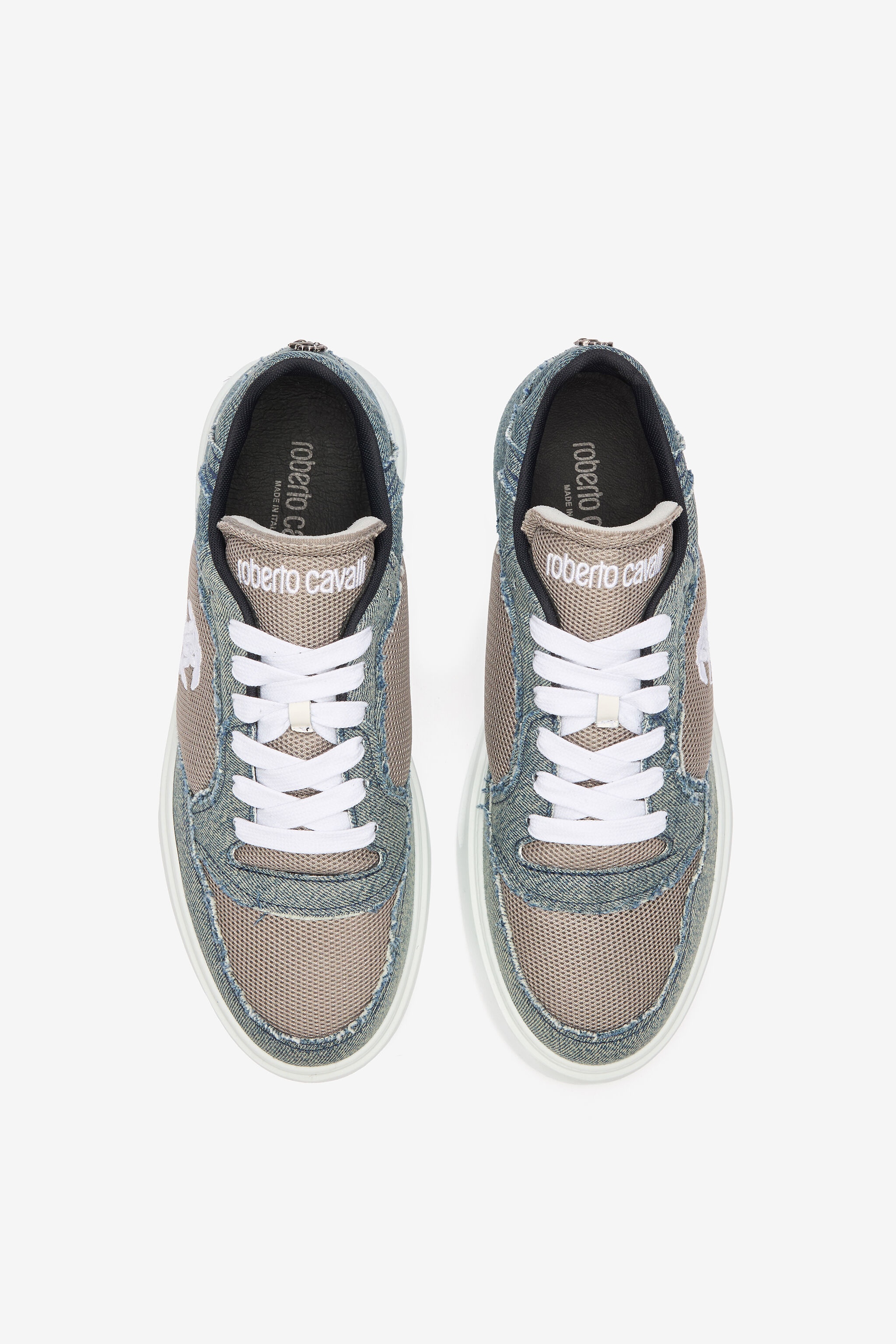 Denim And Mesh Sneakers - 6