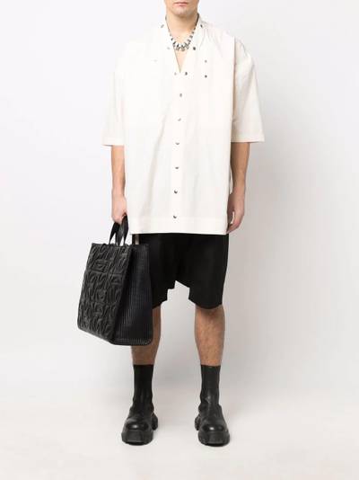 Rick Owens Faun press-stud shortsleeved top outlook