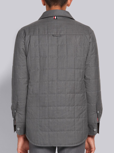 Thom Browne Medium Grey Down Filled Super 120s Twill Shirt Jacket outlook