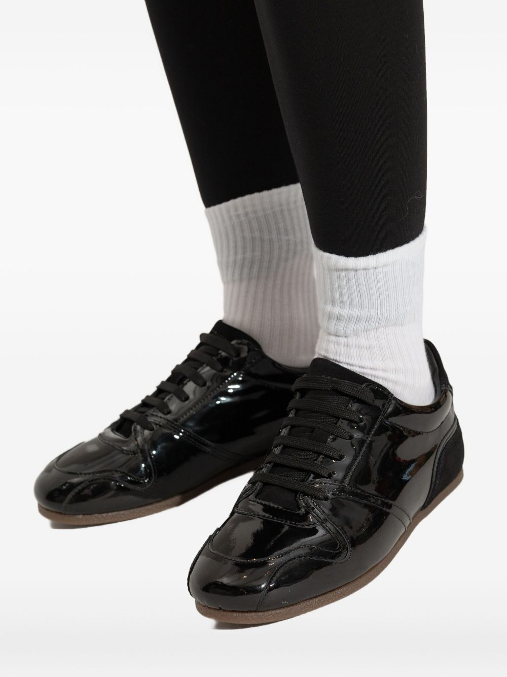 patent-leather low-top sneakers - 4