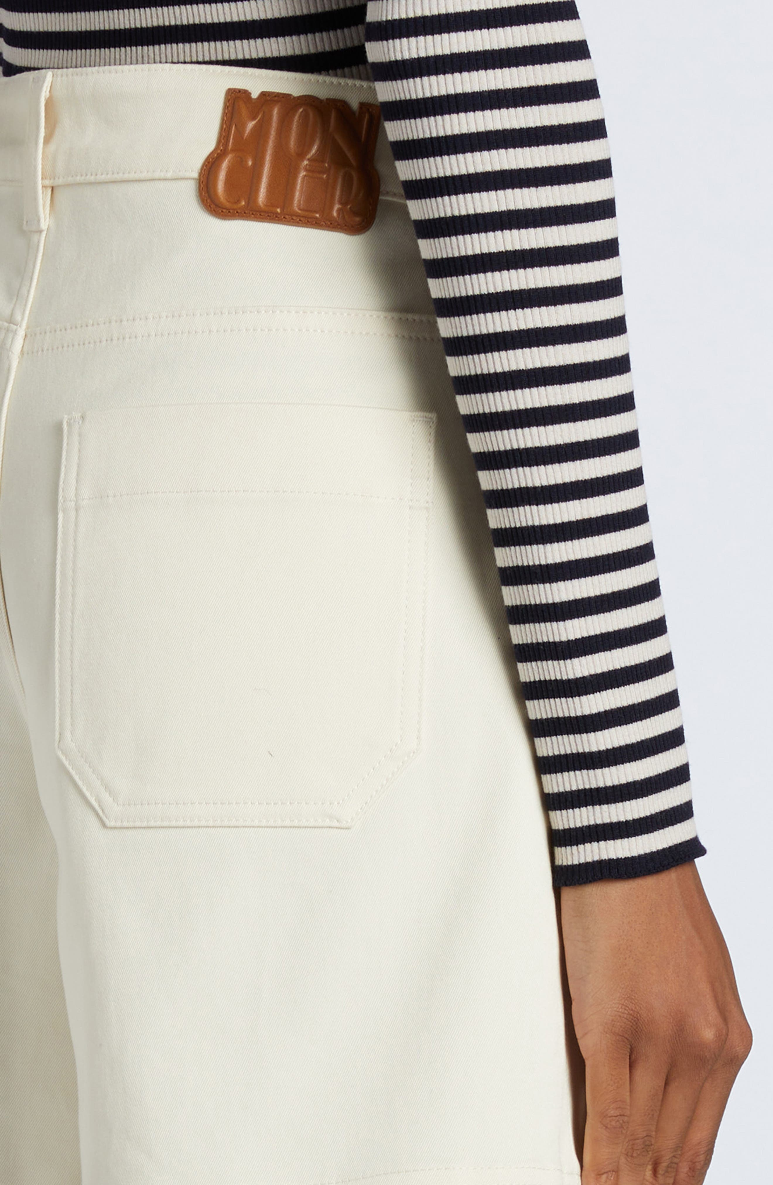 Moncler Stretch Cotton Gabardine Shorts in White at Nordstrom - 5