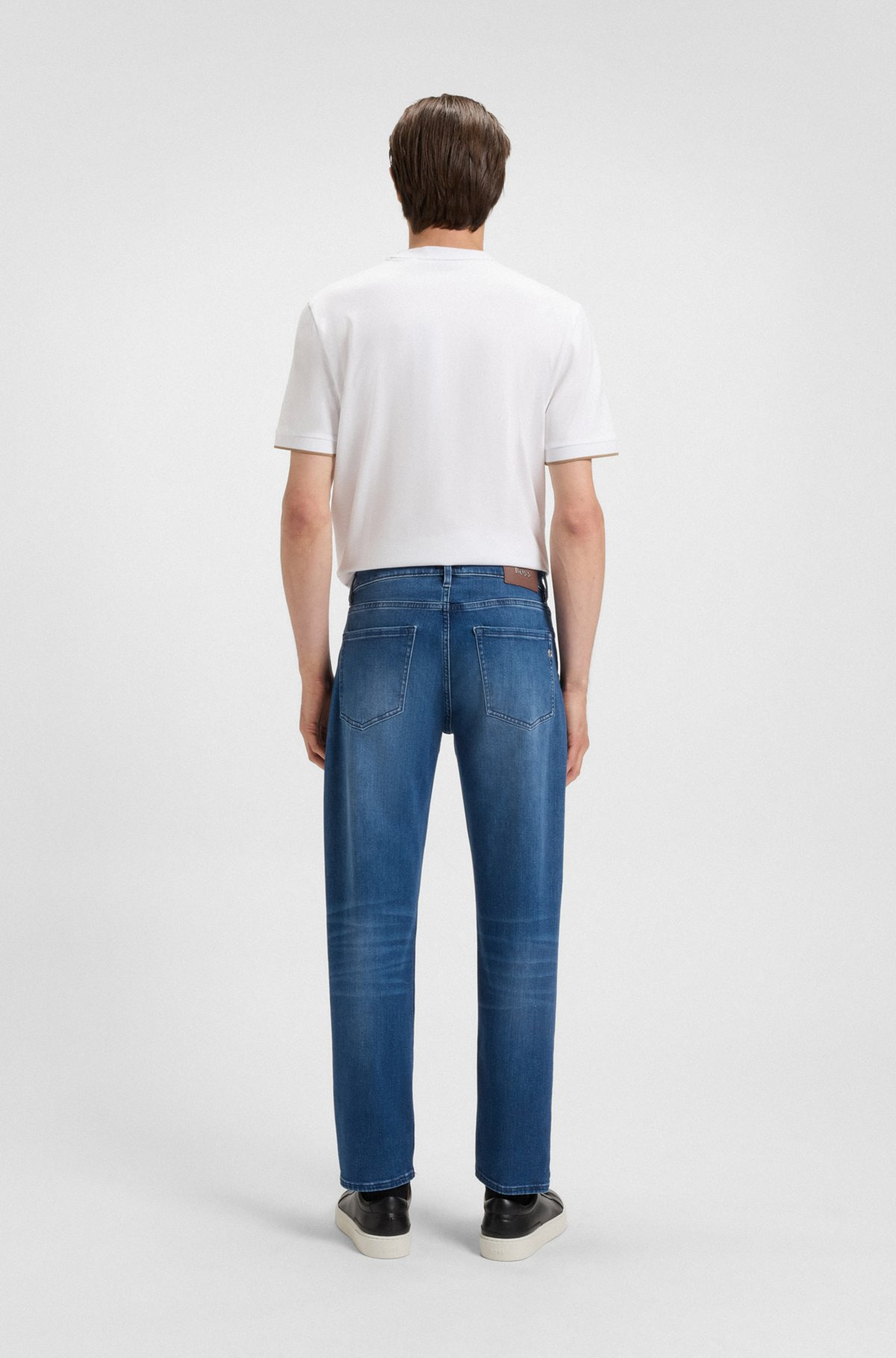 REGULAR-FIT JEANS IN BLUE SOFT-TOUCH DENIM - 4