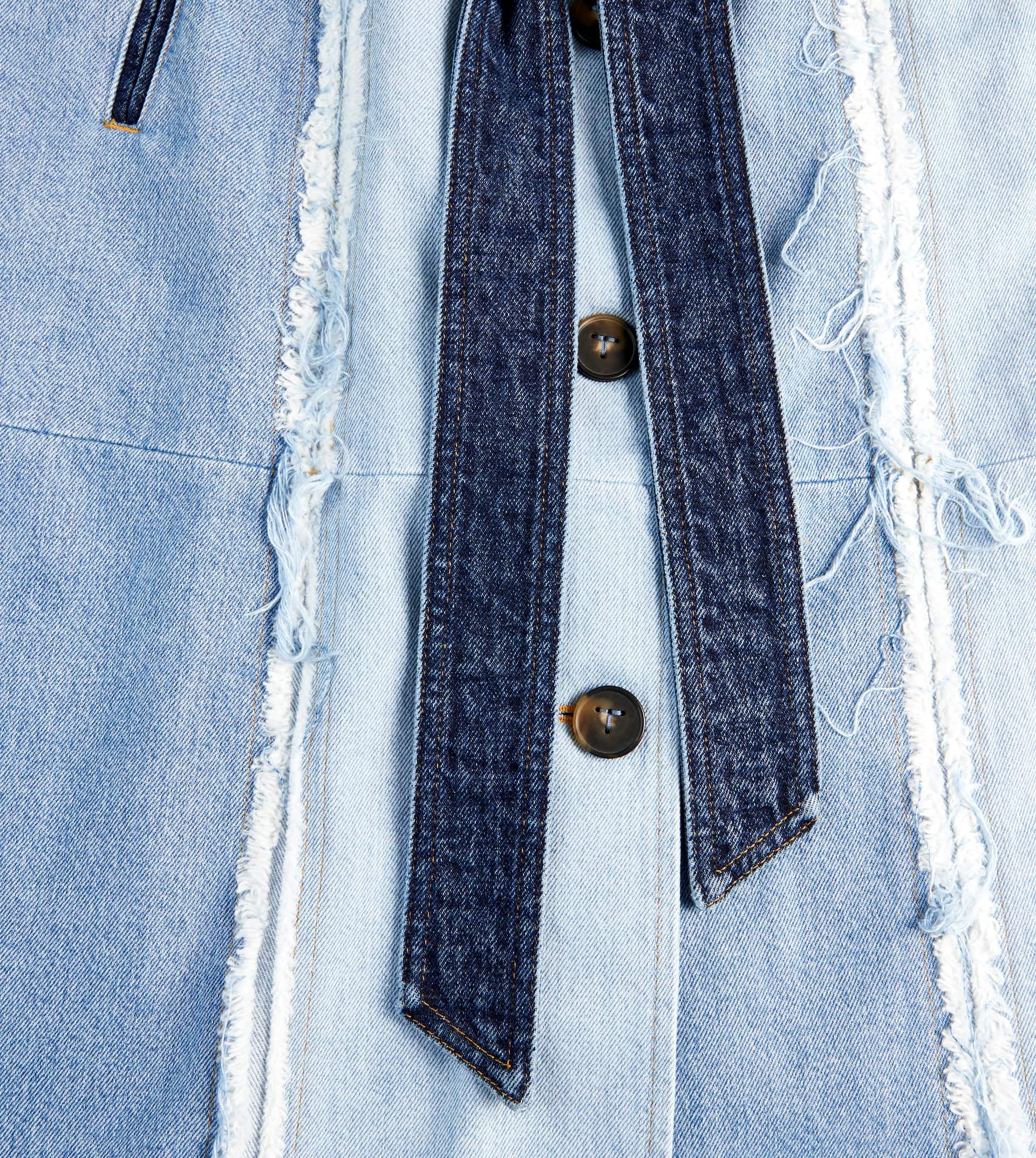 SKIRT IN DENIM - BLUE, LIGHT BLUE - 4