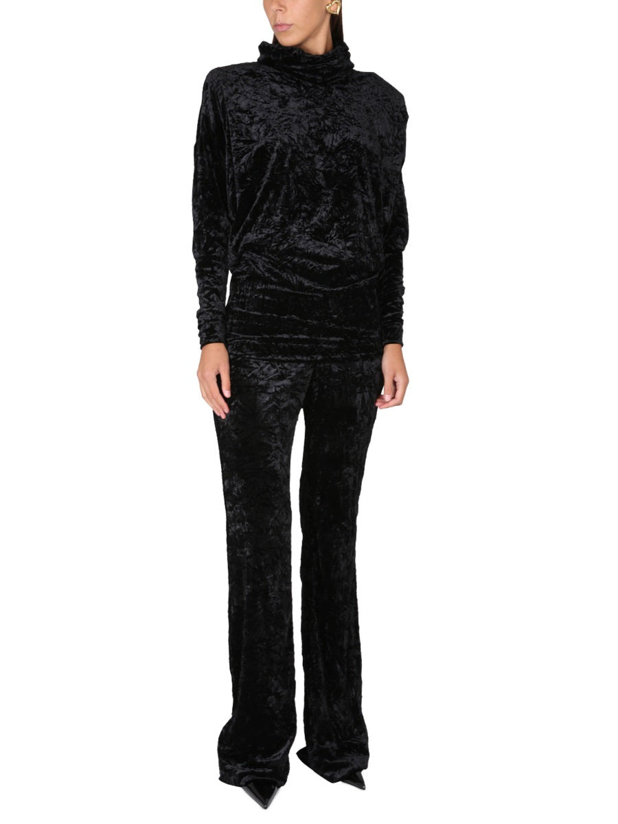 Saint Laurent Women Velvet Turtleneck Top - 2