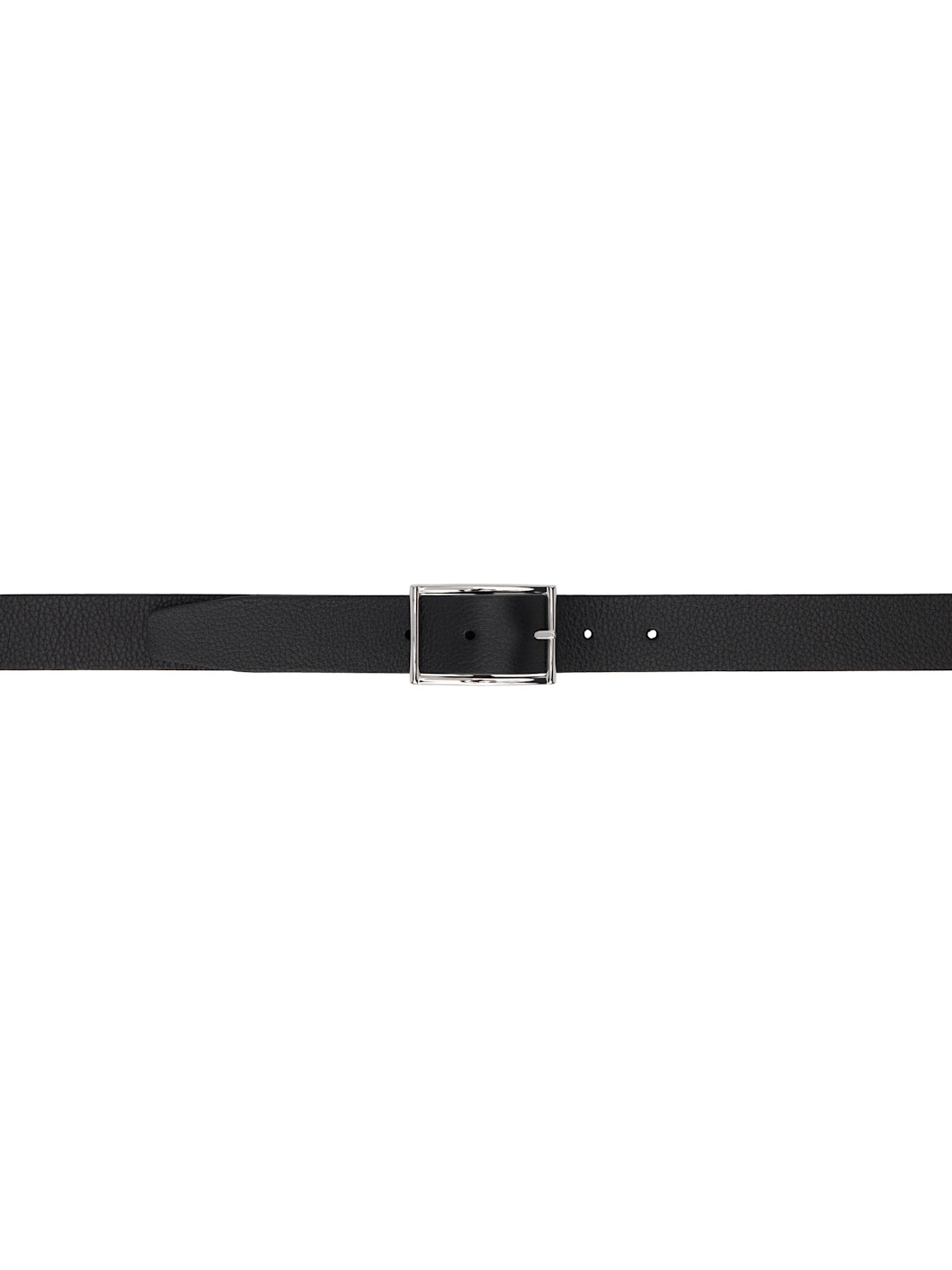 Black Narrow Reversible Belt - 1