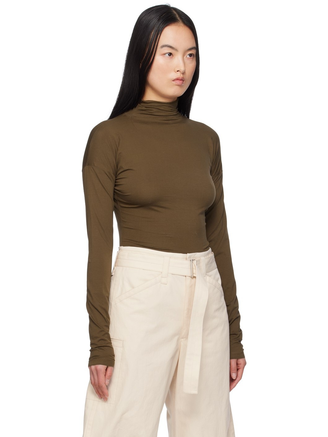 Brown Second Skin Turtleneck - 2