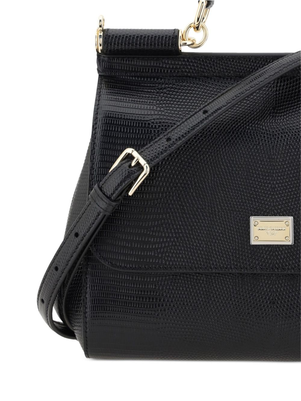 medium Black Sicily shoulder bag - 4