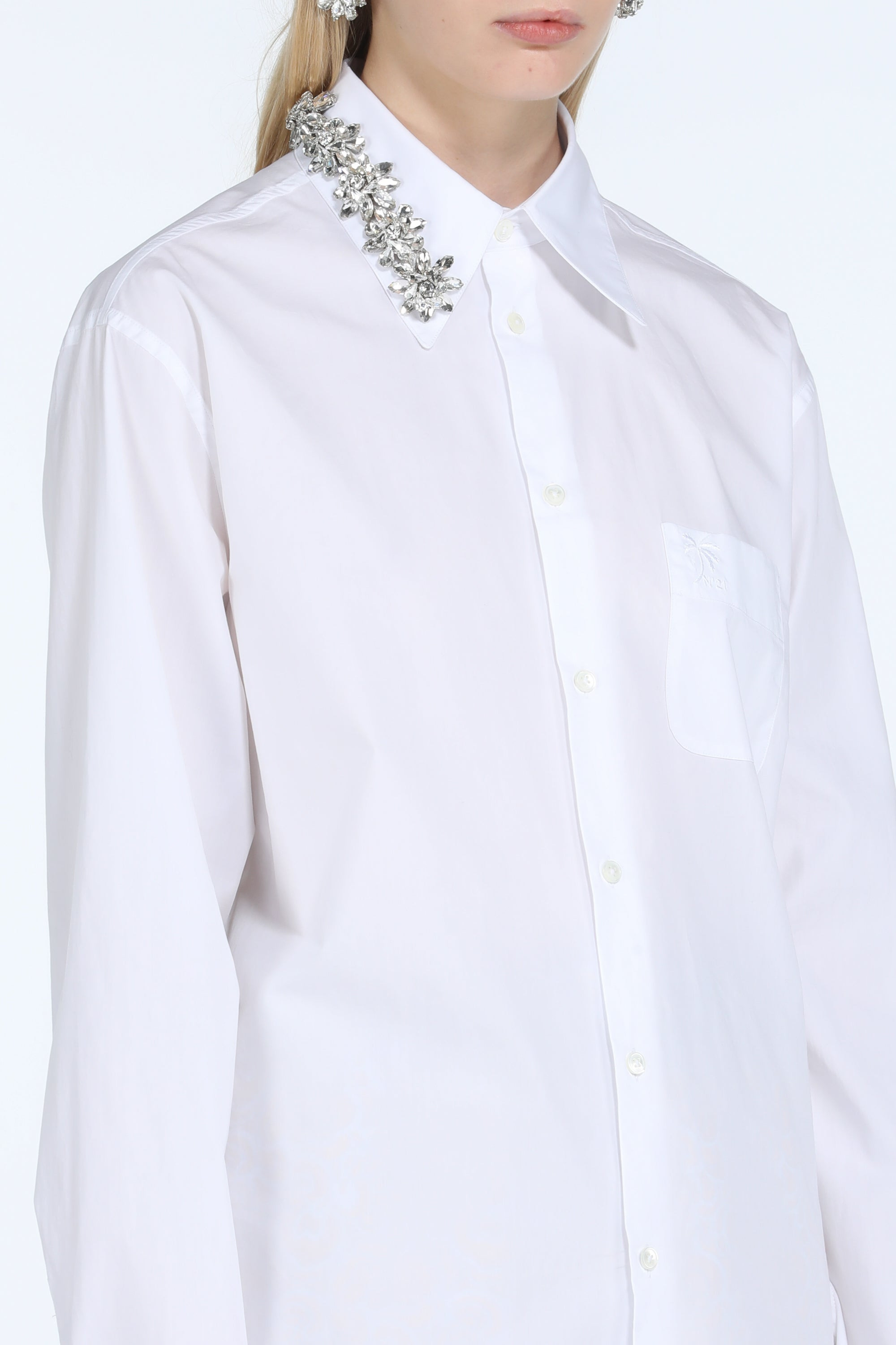 CRYSTAL-EMBELLISHED COTTON SHIRT - 5