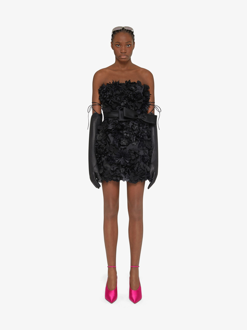 Givenchy BUSTIER DRESS IN SATIN WITH EMBROIDERED FLOWERS outlook