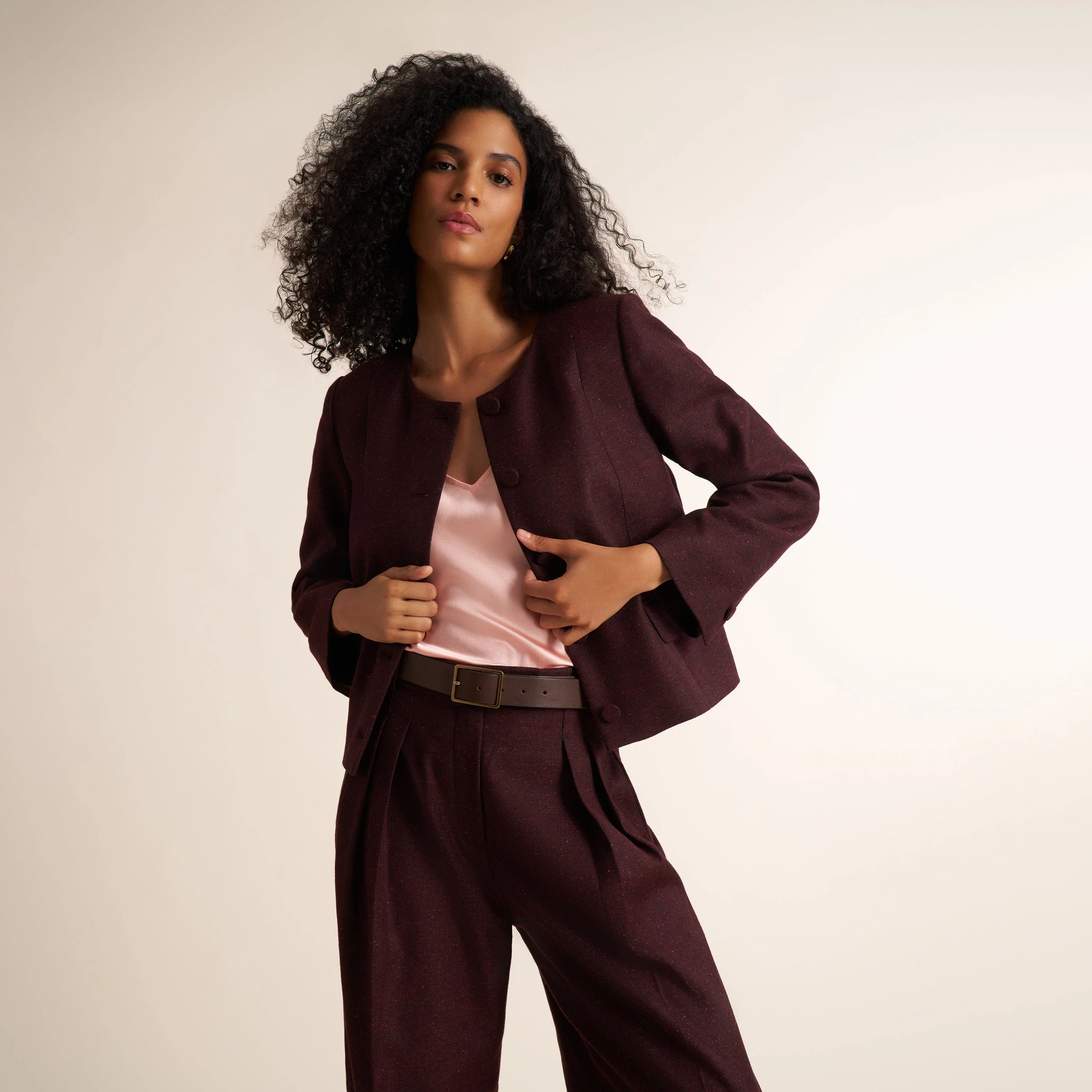 Aniya Crop Jacket - Heritage Tweed - 1