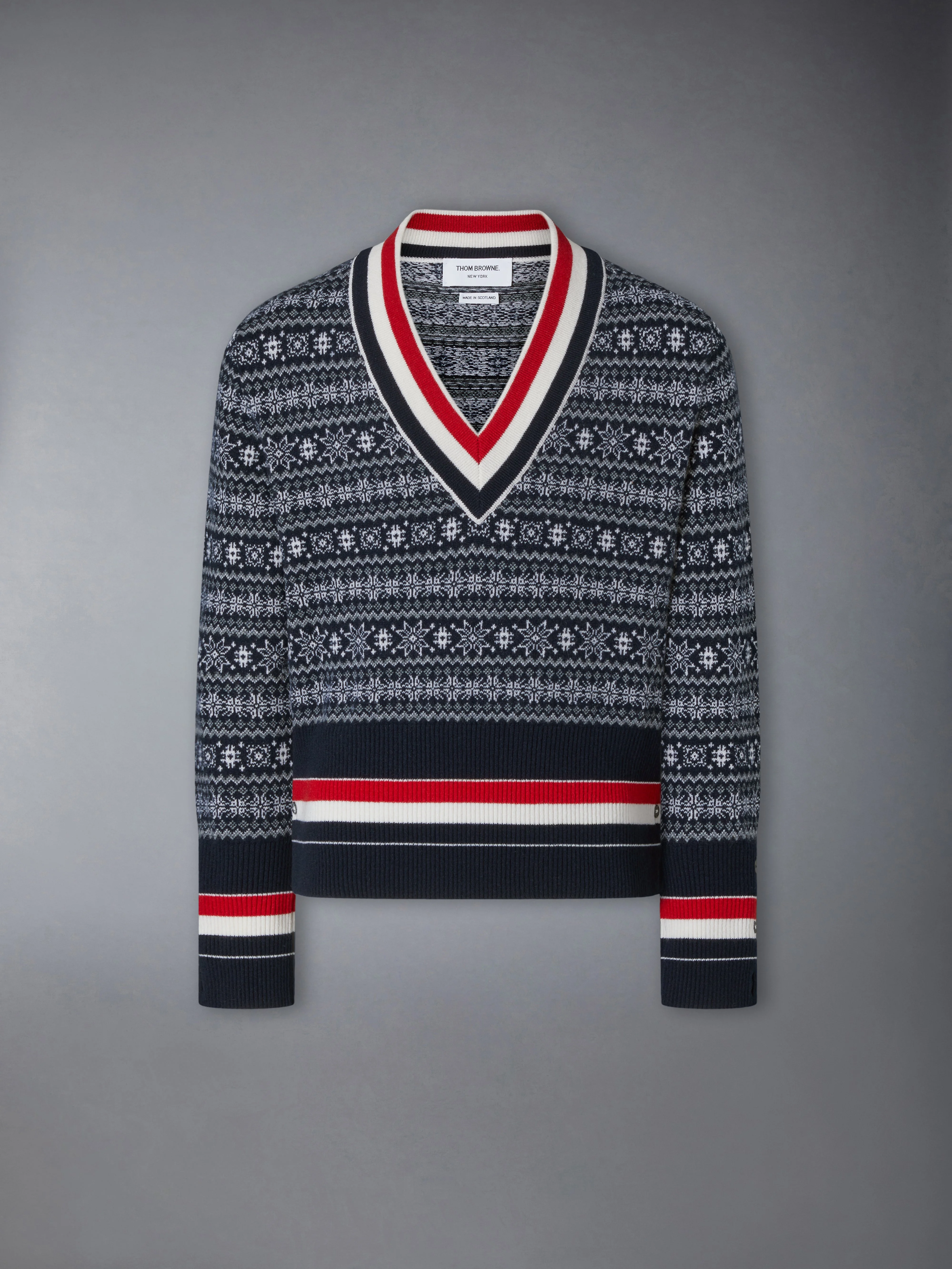 CASHMERE JACQUARD SNOWFLAKE PULLOVER - 1