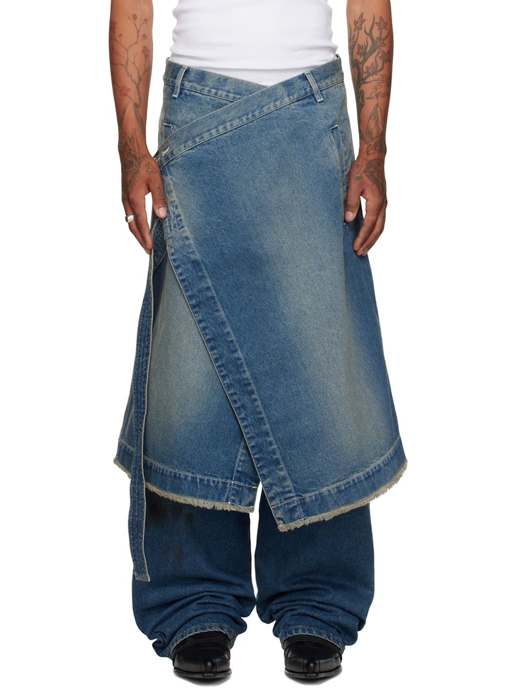 Blue Apron Denim Skirt - 1