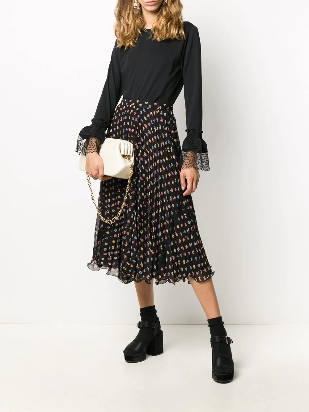 floral-print pleated midi skirt - 2