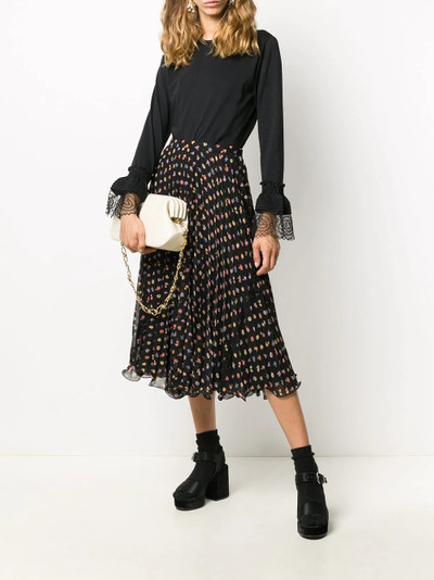 See by Chloé floral-print pleated midi skirt outlook