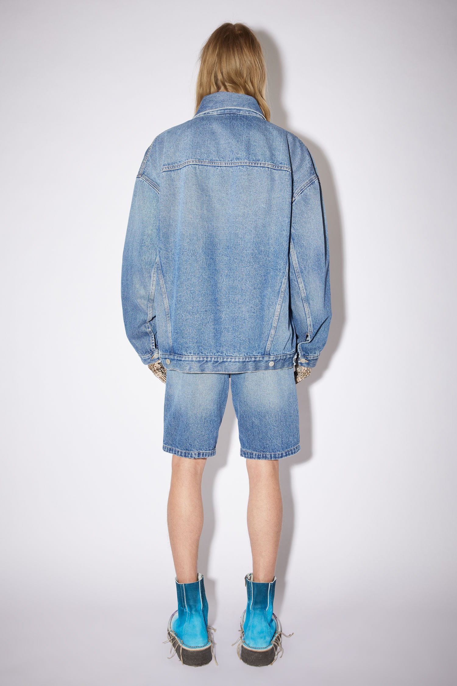 Oversized denim jacket - Mid Blue - 3