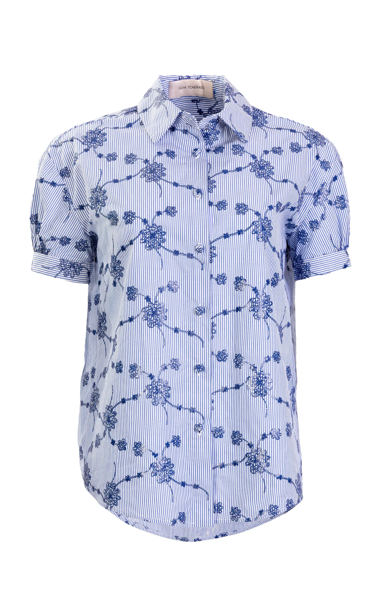 Ileana Cotton Floral Shirt blue - 1