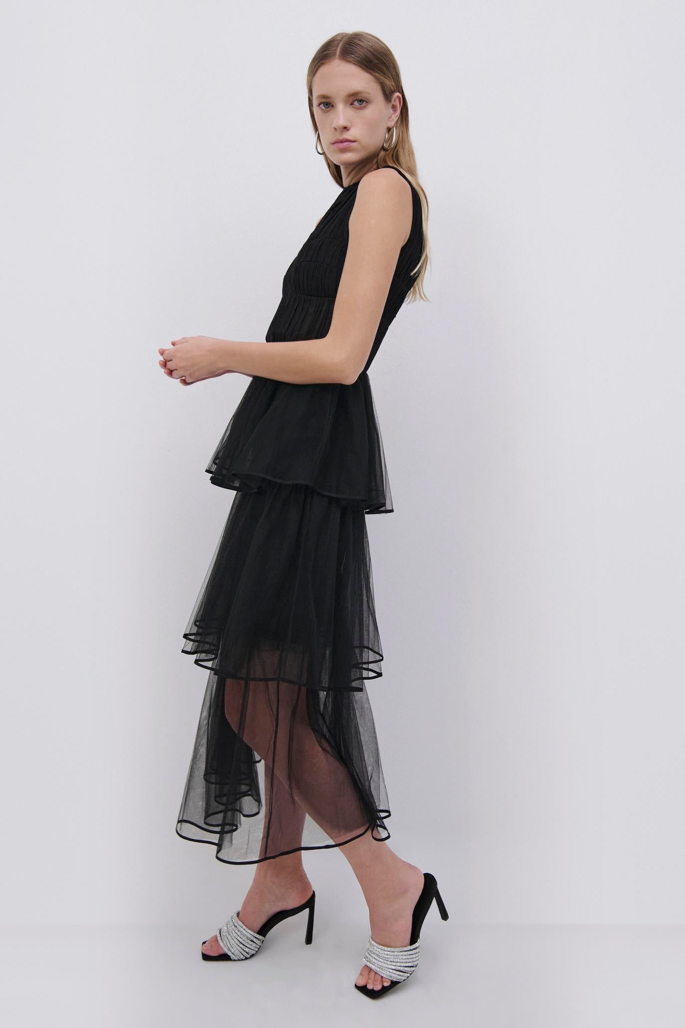 Benton Tulle Plisse Midi Dress - 4