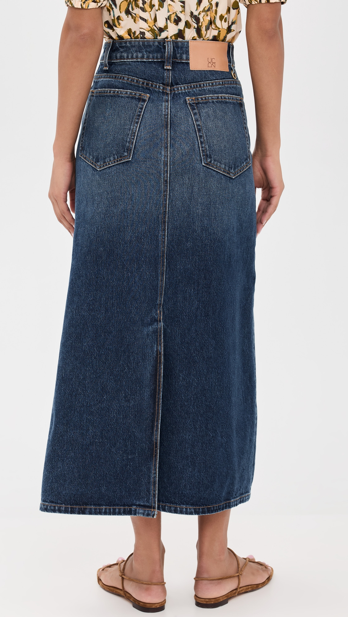 The Anais Denim Mid Rise Maxi Skirt - 2