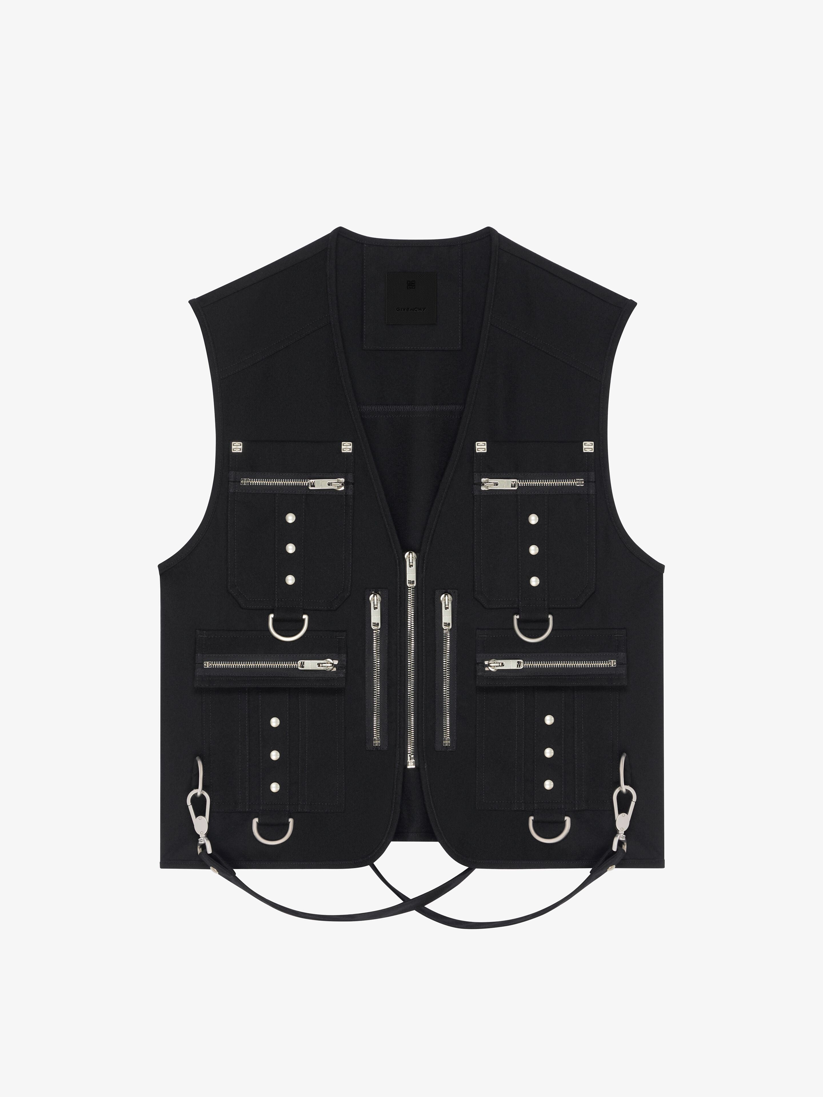 MULTIPOCKET WAISTCOAT IN WOOL WITH SUSPENDERS - 1