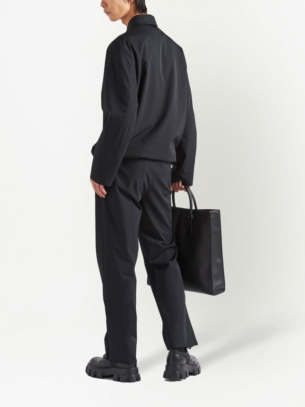 enamelled-logo zip-up shirt - 3