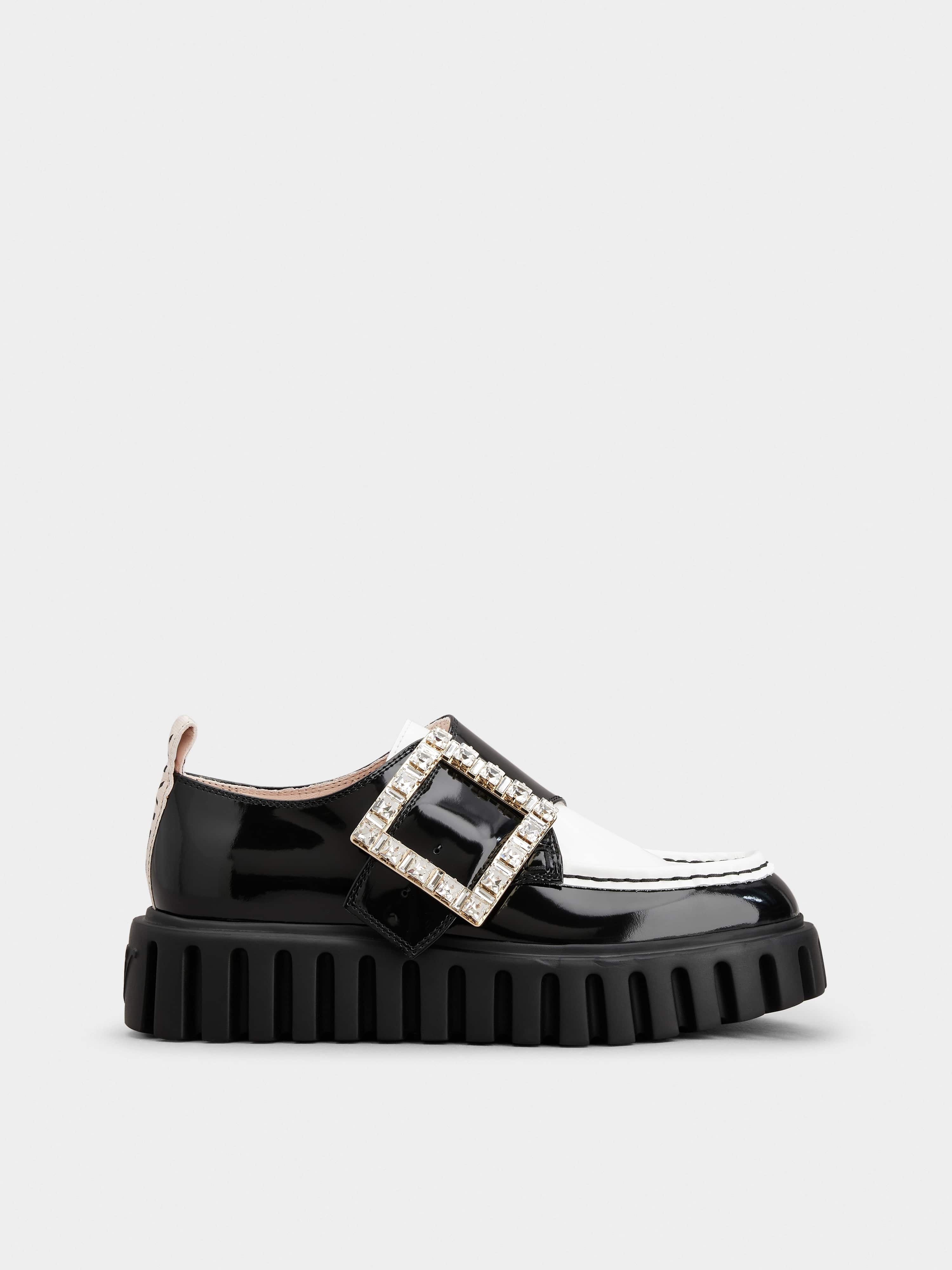 Viv’ Go-Thick Strass Buckle Loafers in Patent Leather - 1