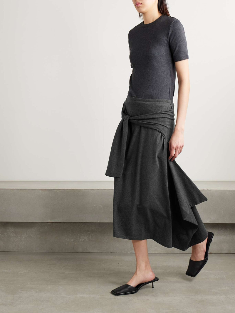 Our Legacy Convertible cotton-jersey midi skirt Gray outlook