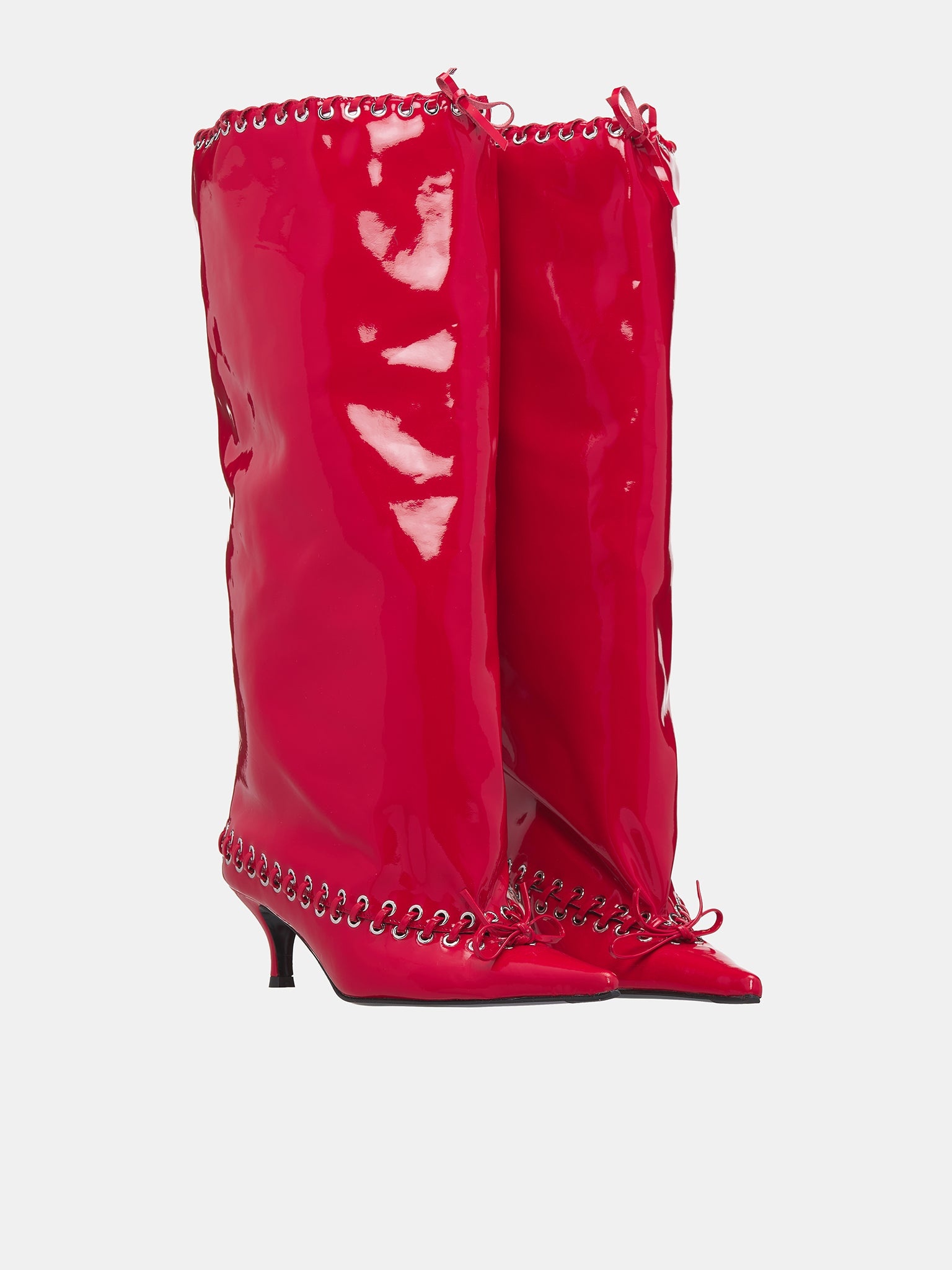 Patent Level Knee Boots - 2
