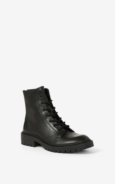 KENZO Lace-up leather Pike ankle boots outlook