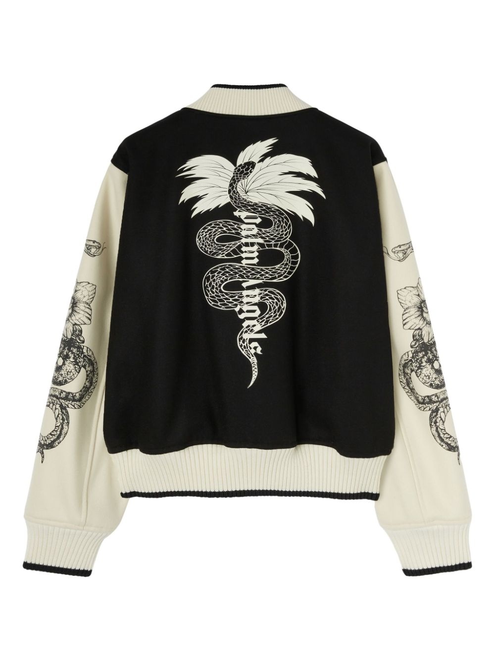 snake-print varsity jacket - 2