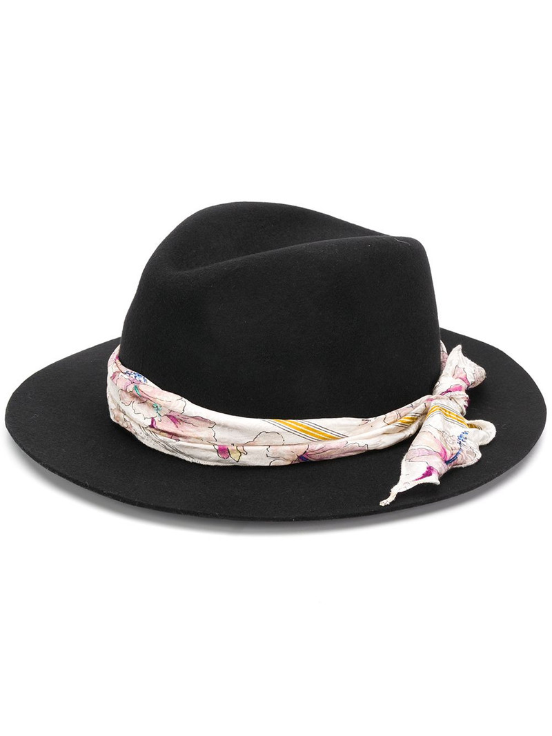 floral ribbon felt fedora 1