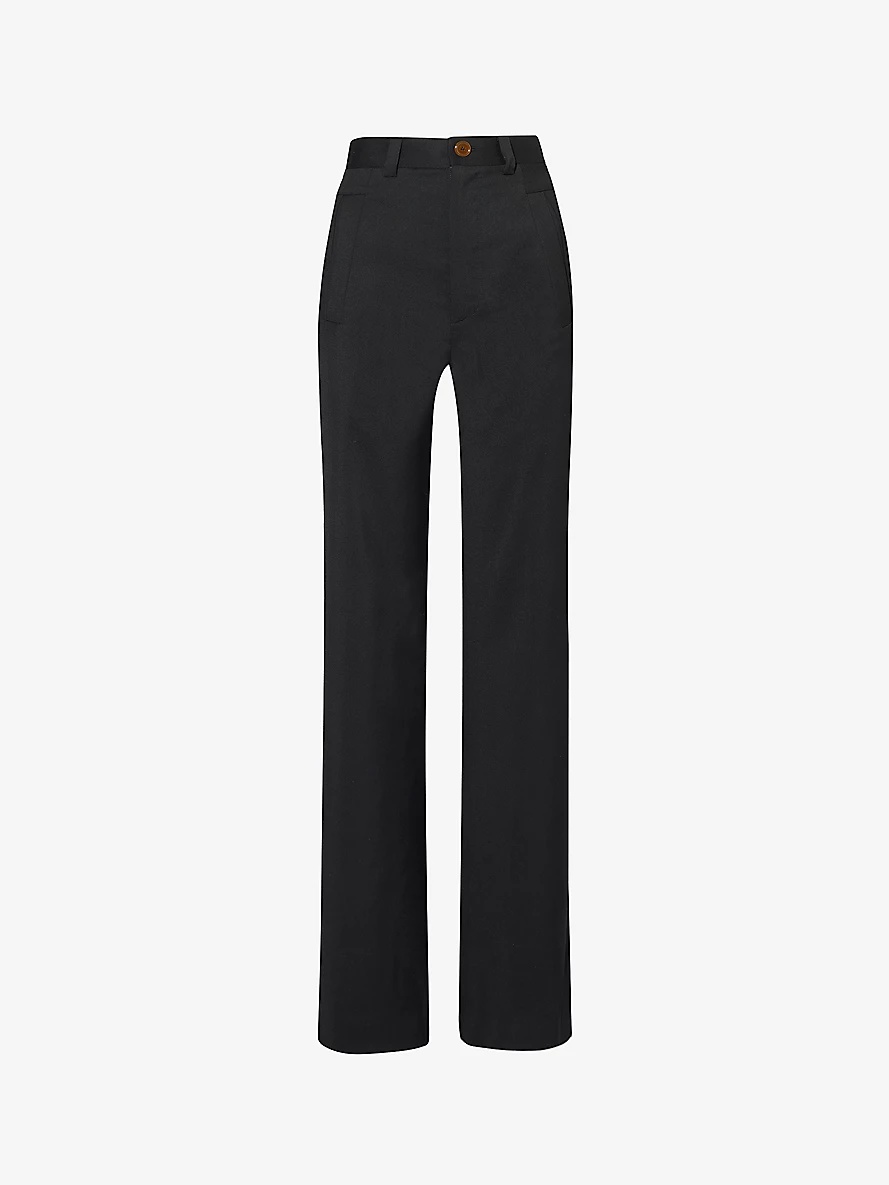 Ray straight-leg mid-rise wool trousers - 1