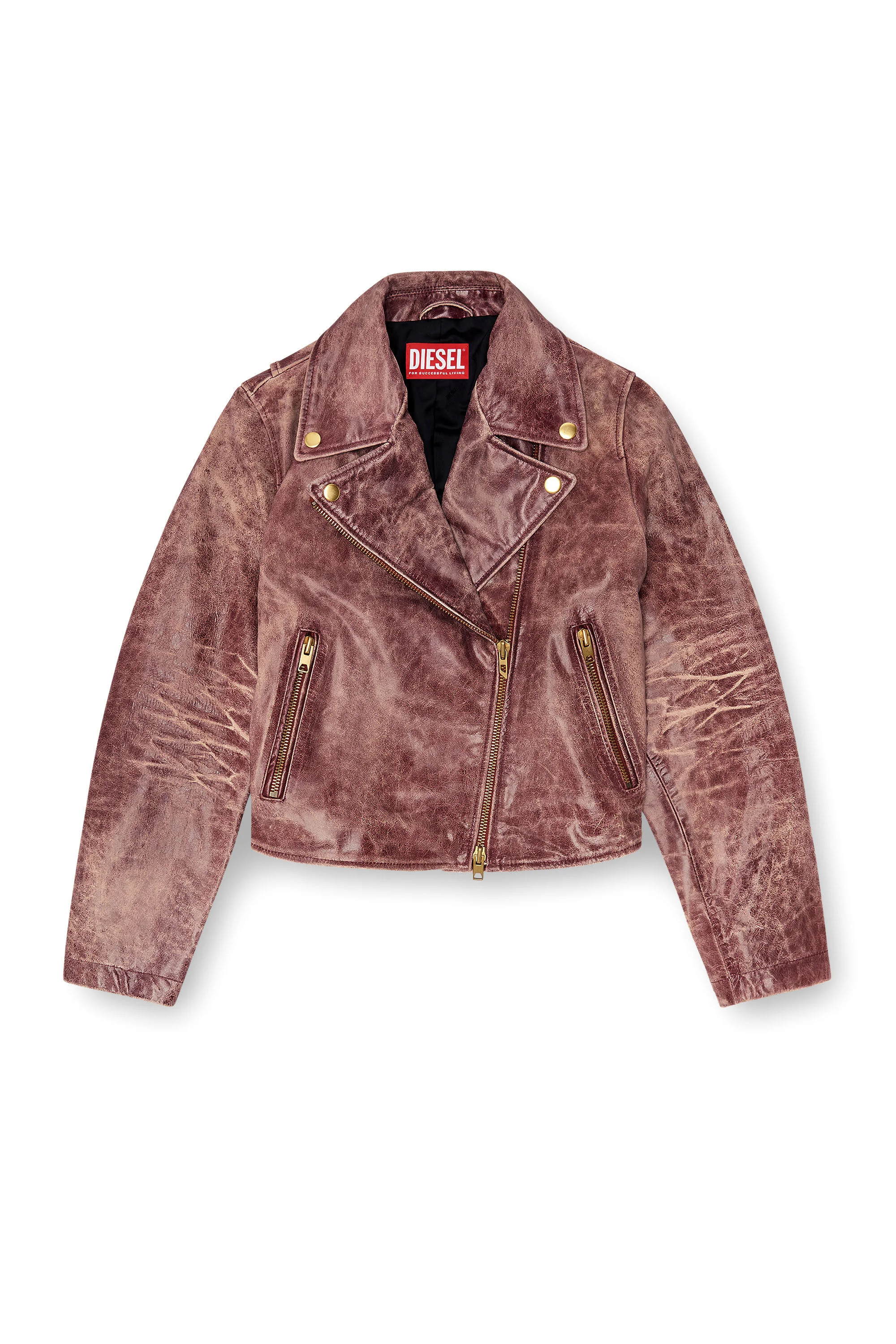 BIKER JACKET IN TREATED LEATHER - 1