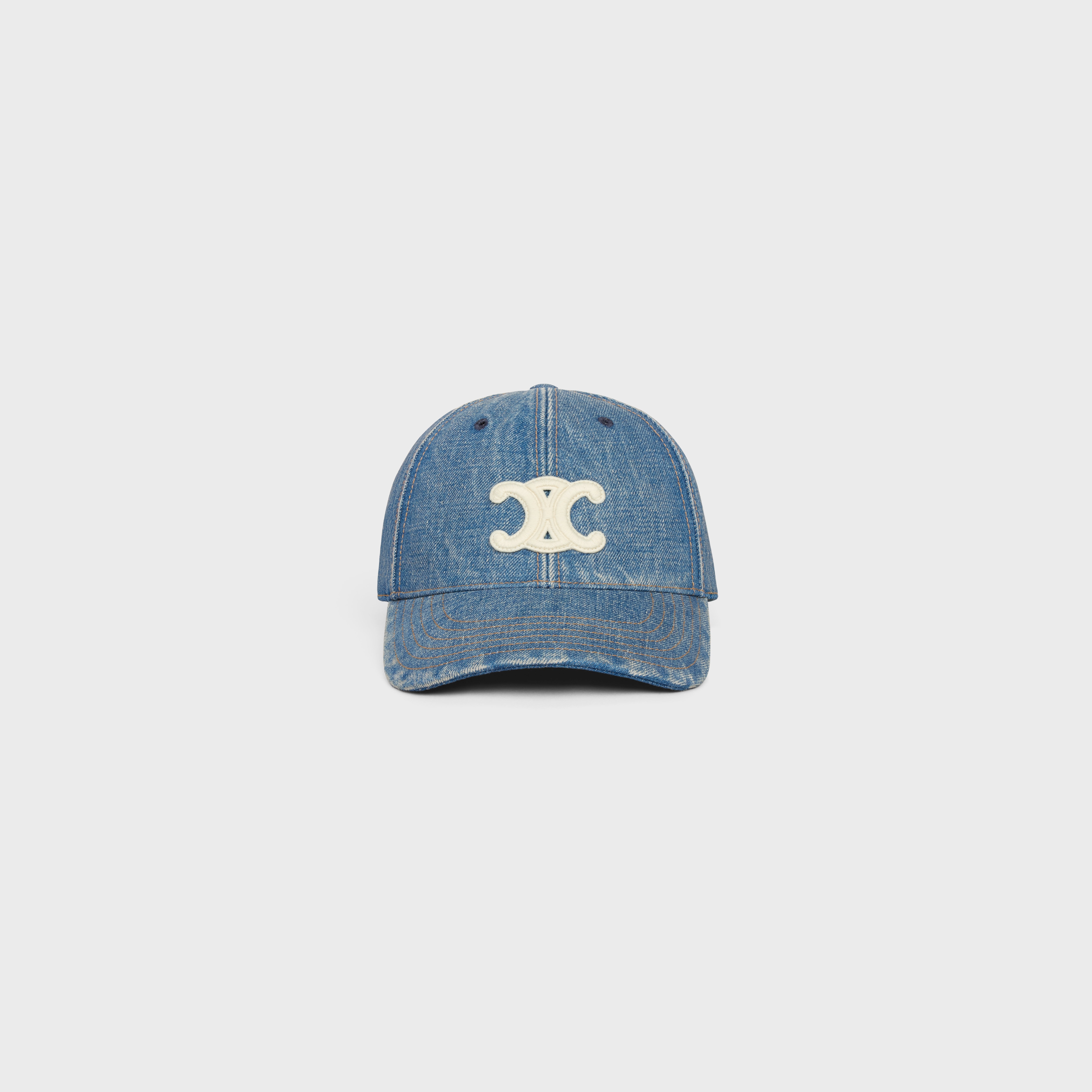 CELINE triomphe baseball cap in union wash denim | REVERSIBLE