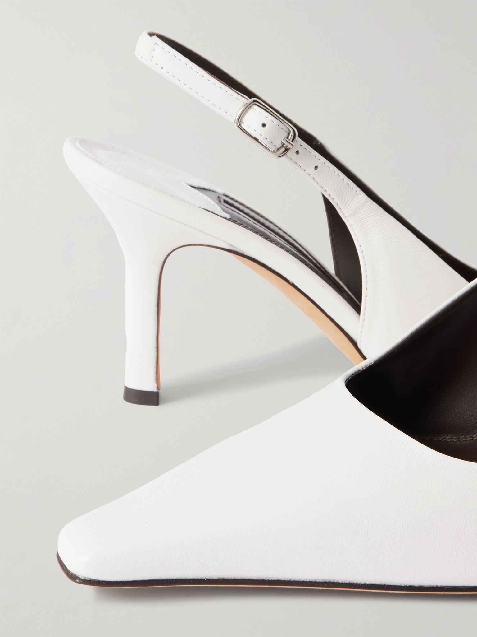 Elana leather slingback pumps Ivory - 4