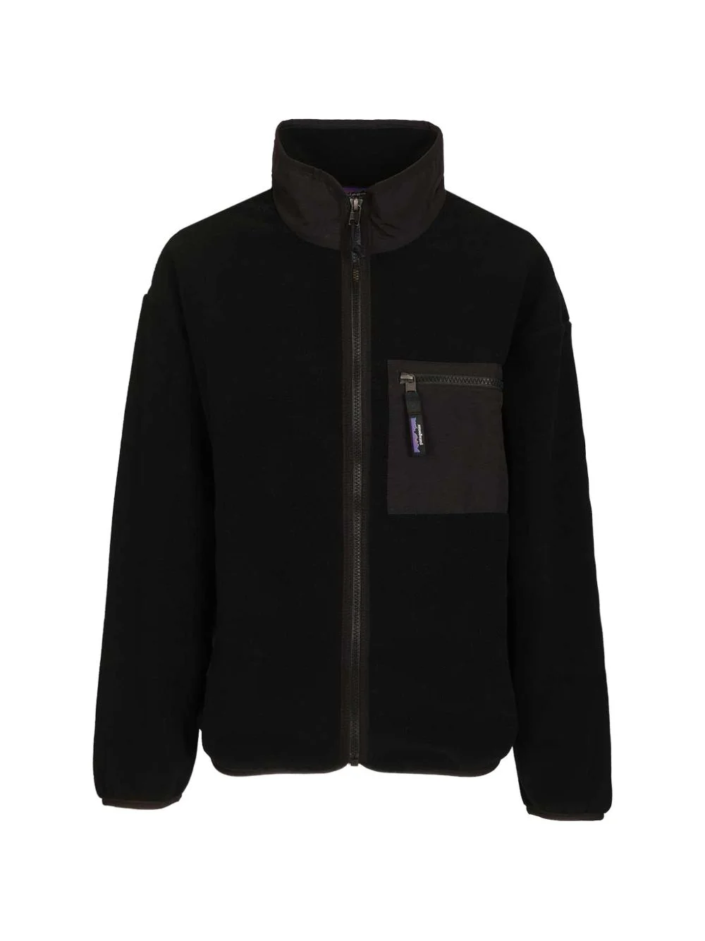 logo-patch fleece jacket - 1