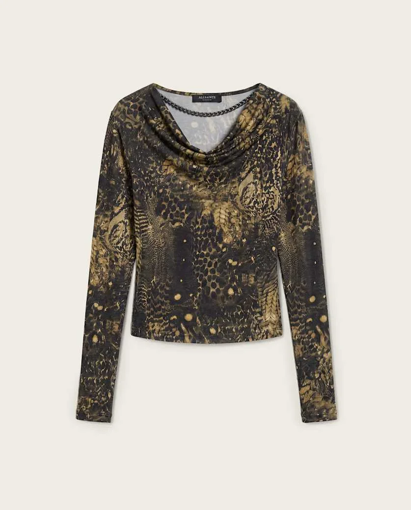 HALLIE COWL NECK SLIM FIT TOP - 1