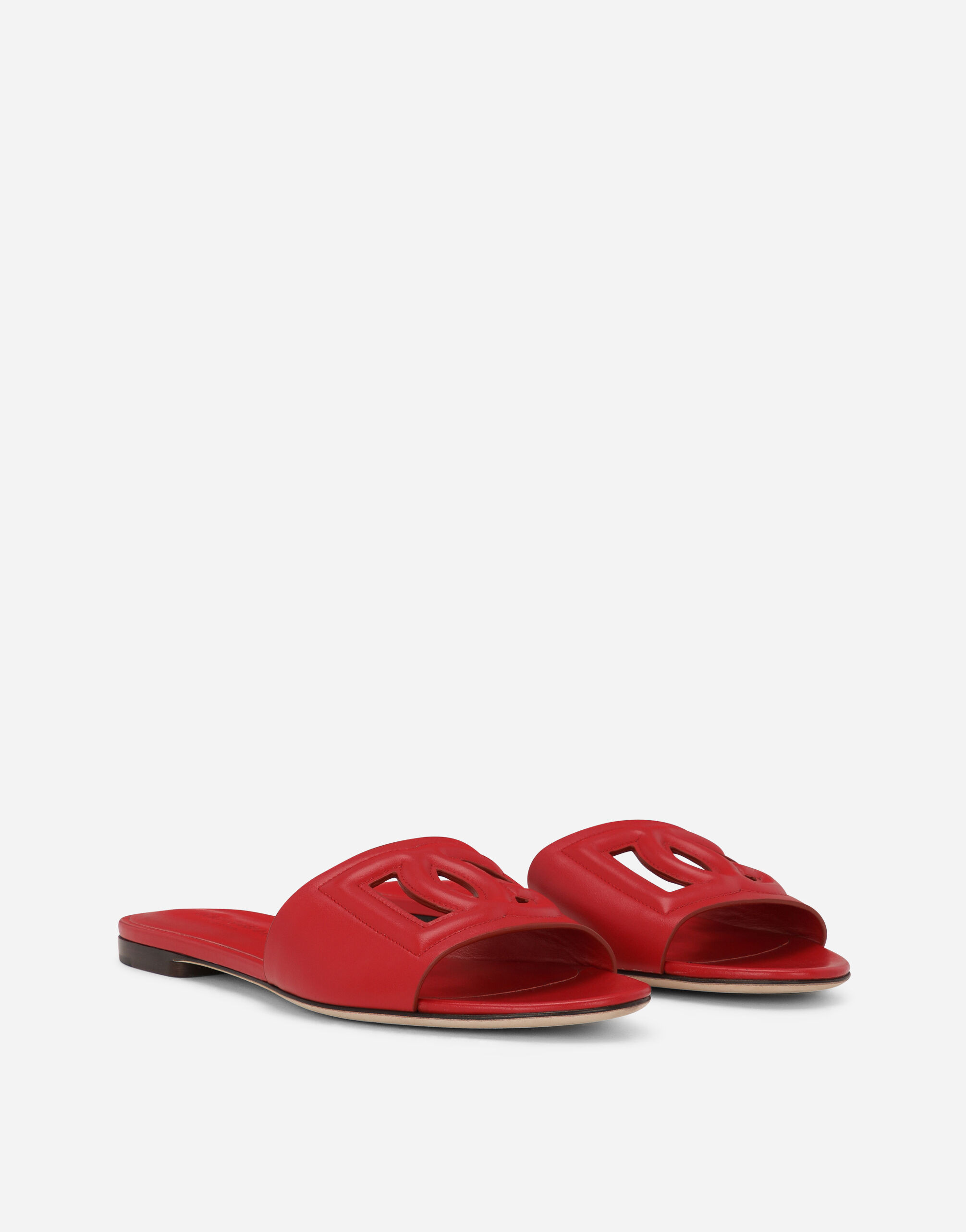 Calfskin sliders with DG logo - 2