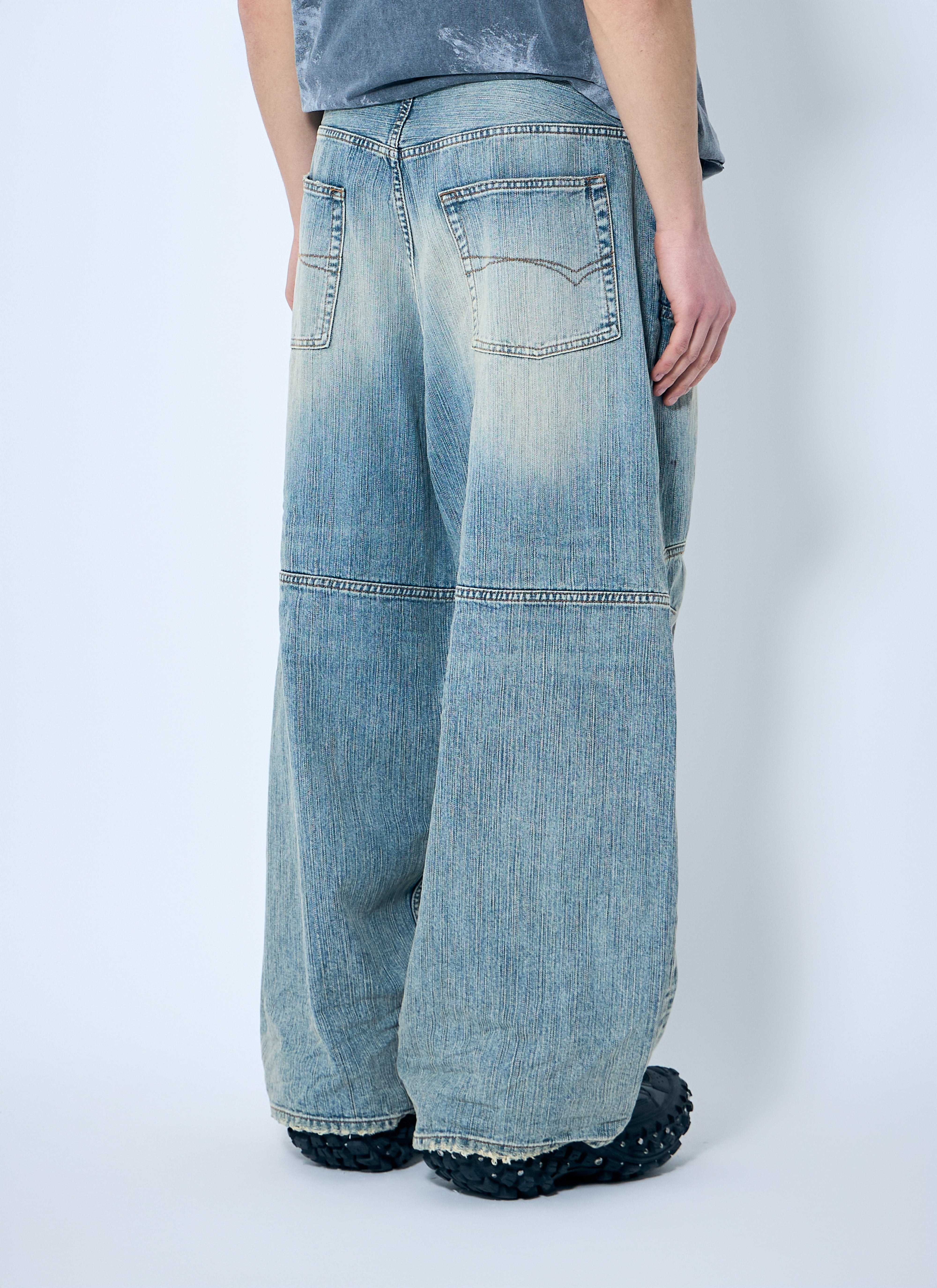 Balenciaga Men Baggy Panel Construction Jeans - 4