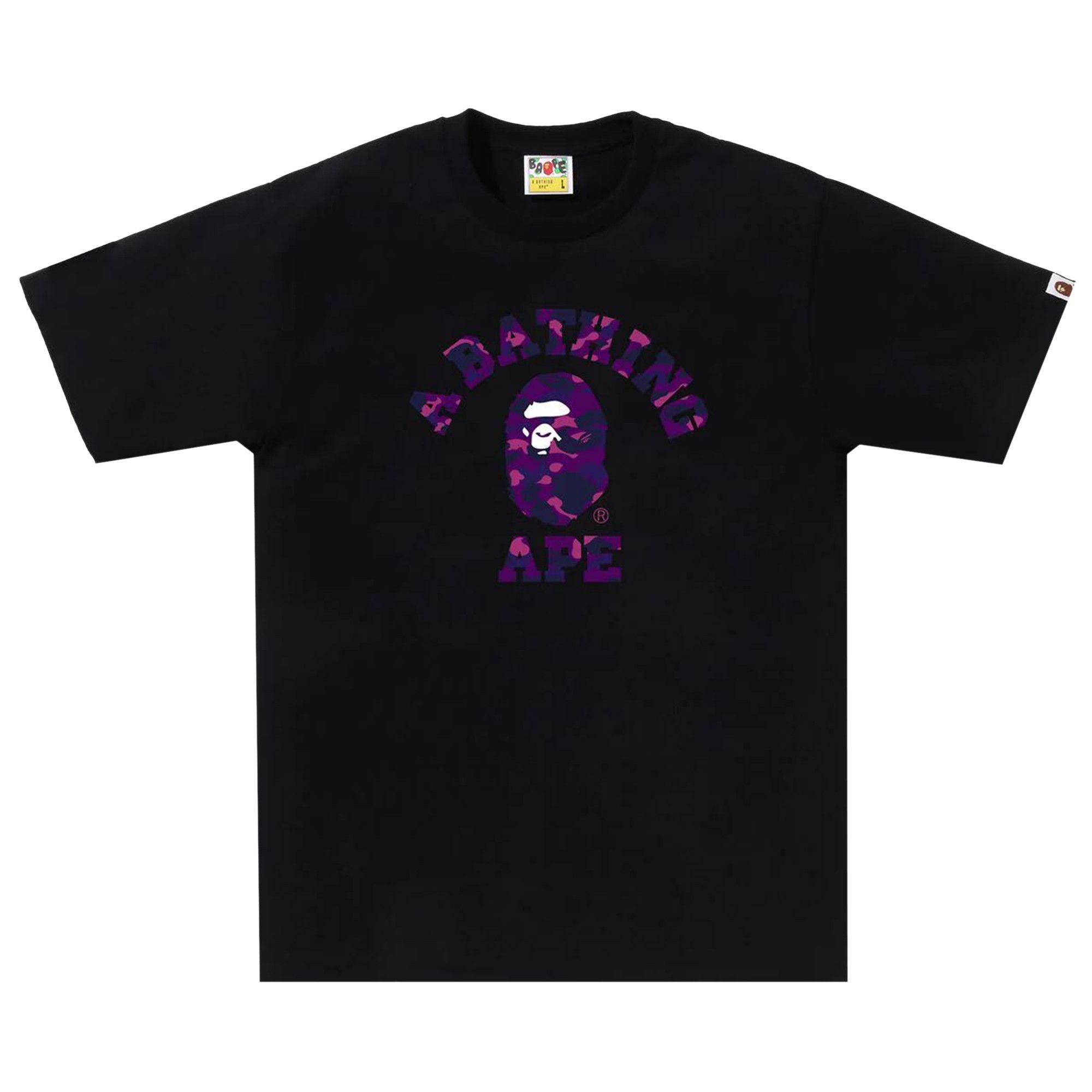 BAPE Color Camo College Tee 'Black/Purple' - 1