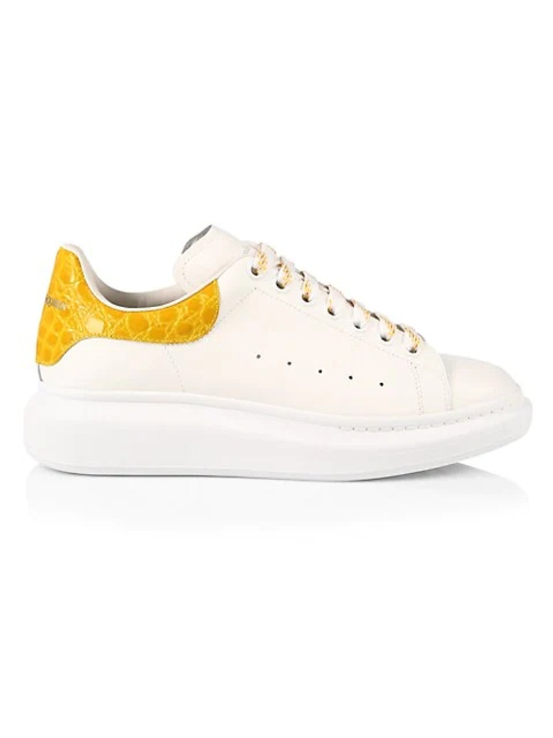 Men's Croc-Embossed Leather Platform Sneakers - 1
