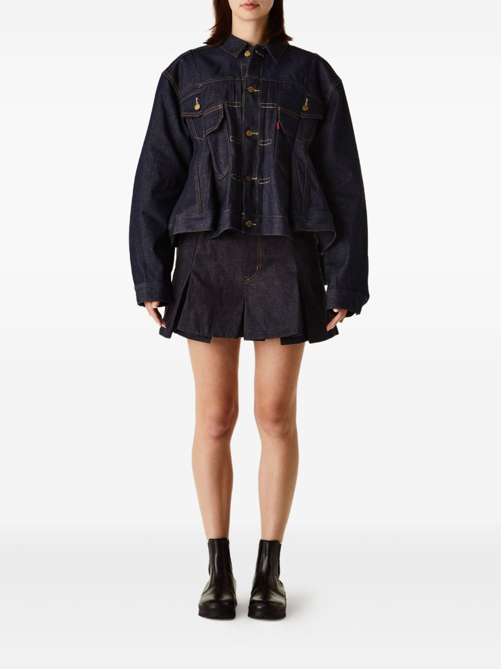 x Levi's pleated denim jacket - 2