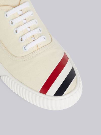 Thom Browne Natural Cotton Canvas Diagonal Stripe Heritage Sneaker outlook