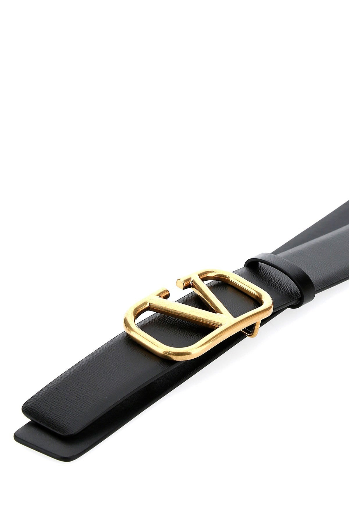 Black leather VLogo Signature belt - 4