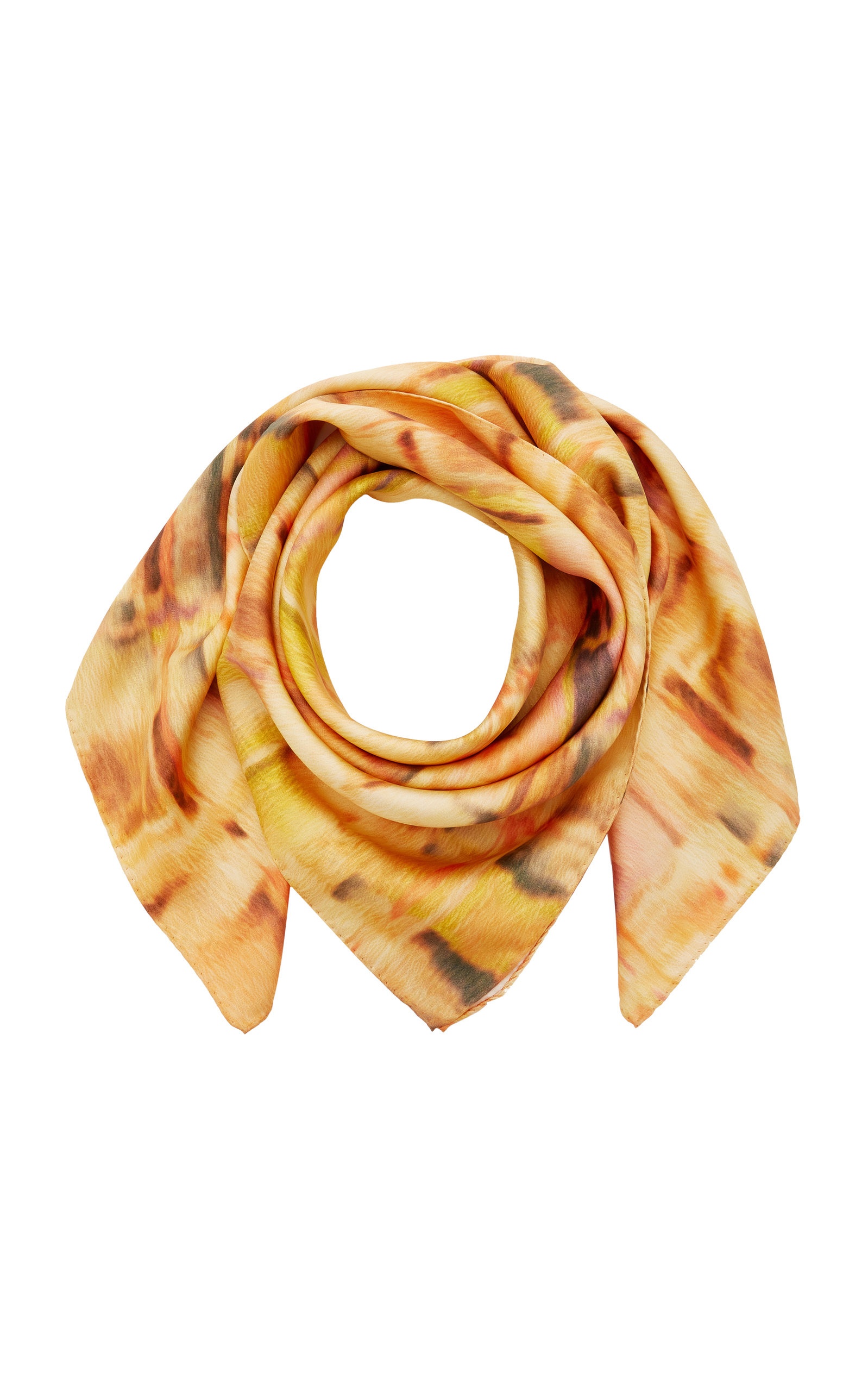 Gaia's Printed Silk Scarf orange - 1