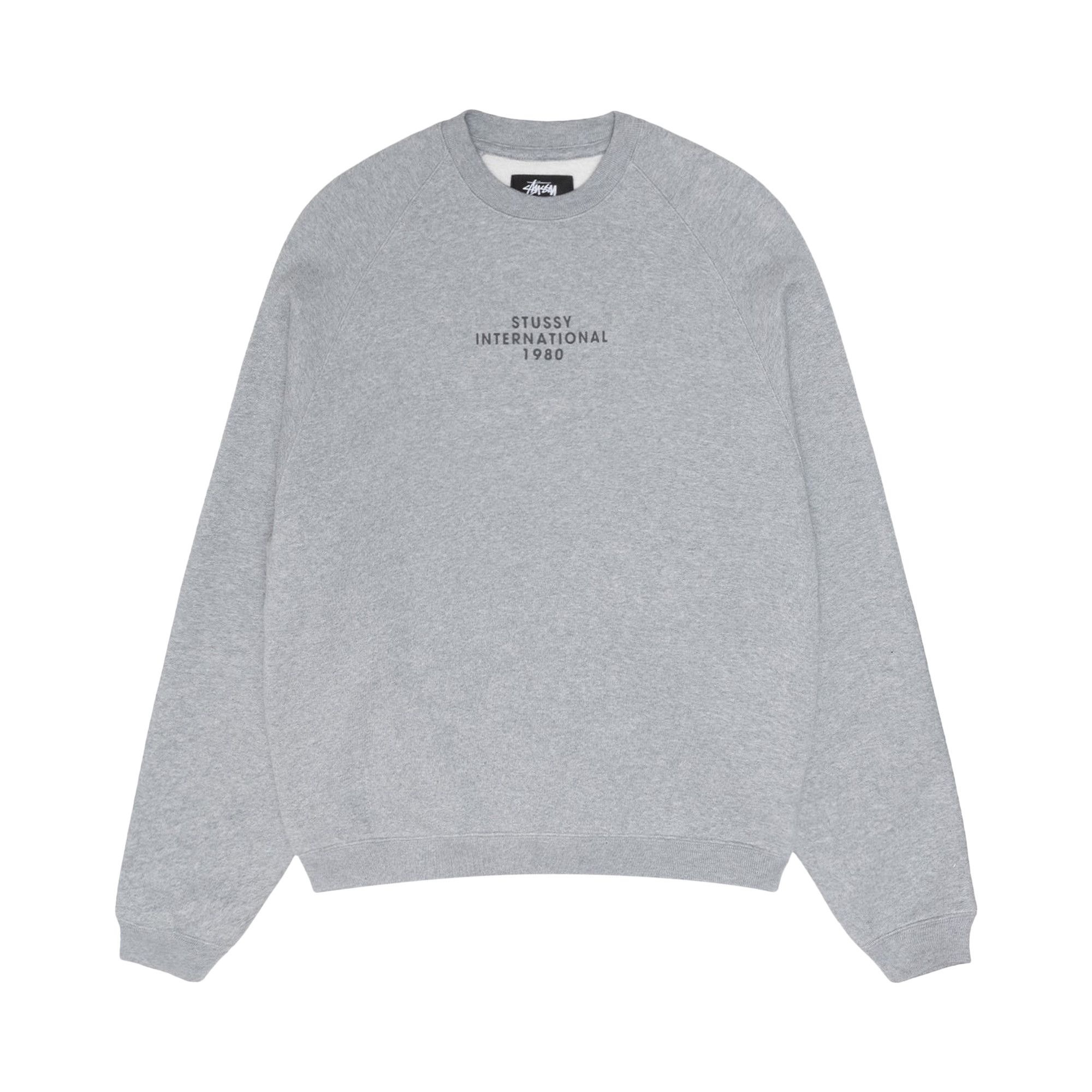 Stussy Raglan Sleeve Crew 'Grey Heather' - 1