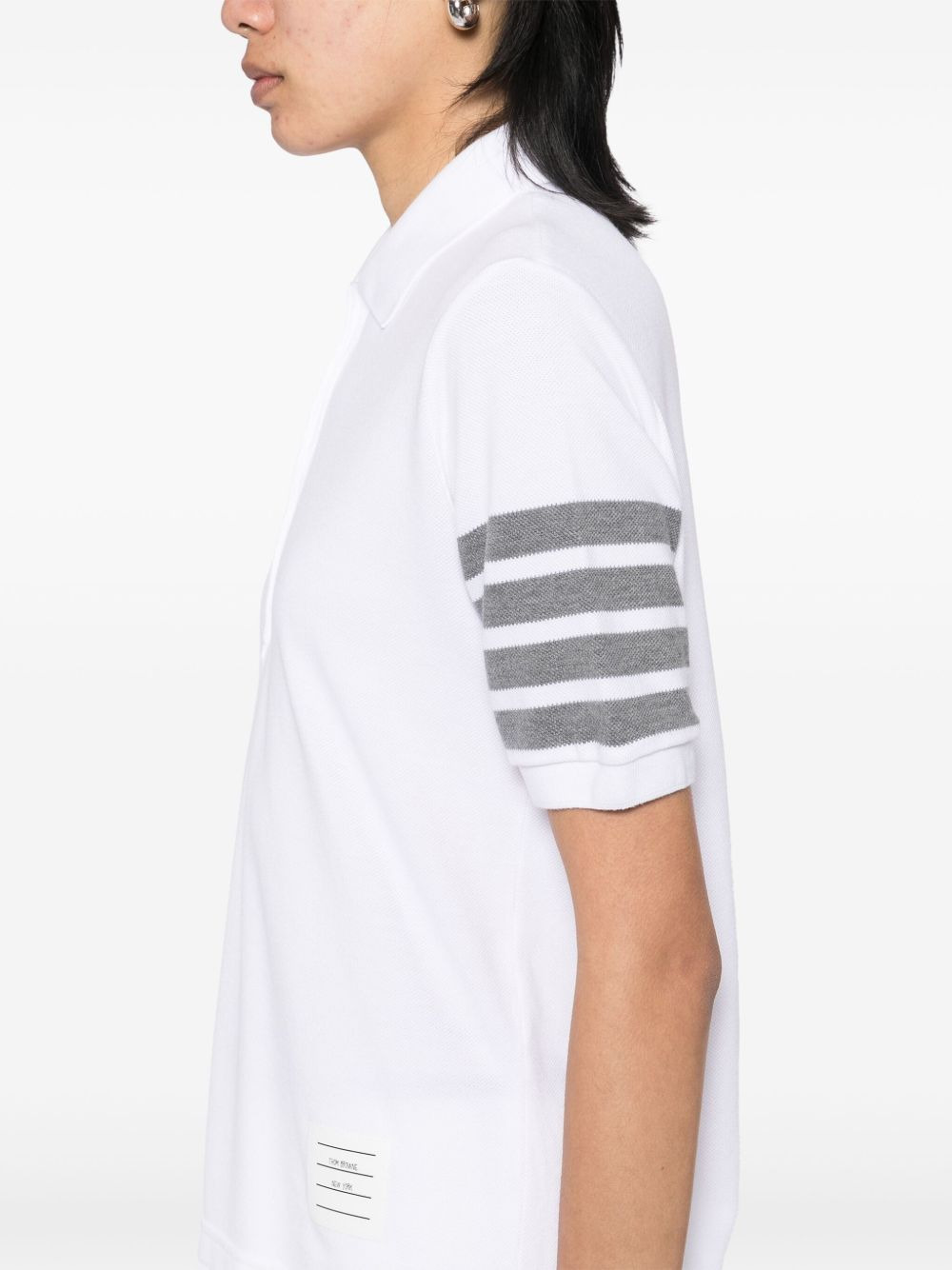 classic pique 4 bar short-sleeved polo top - 5