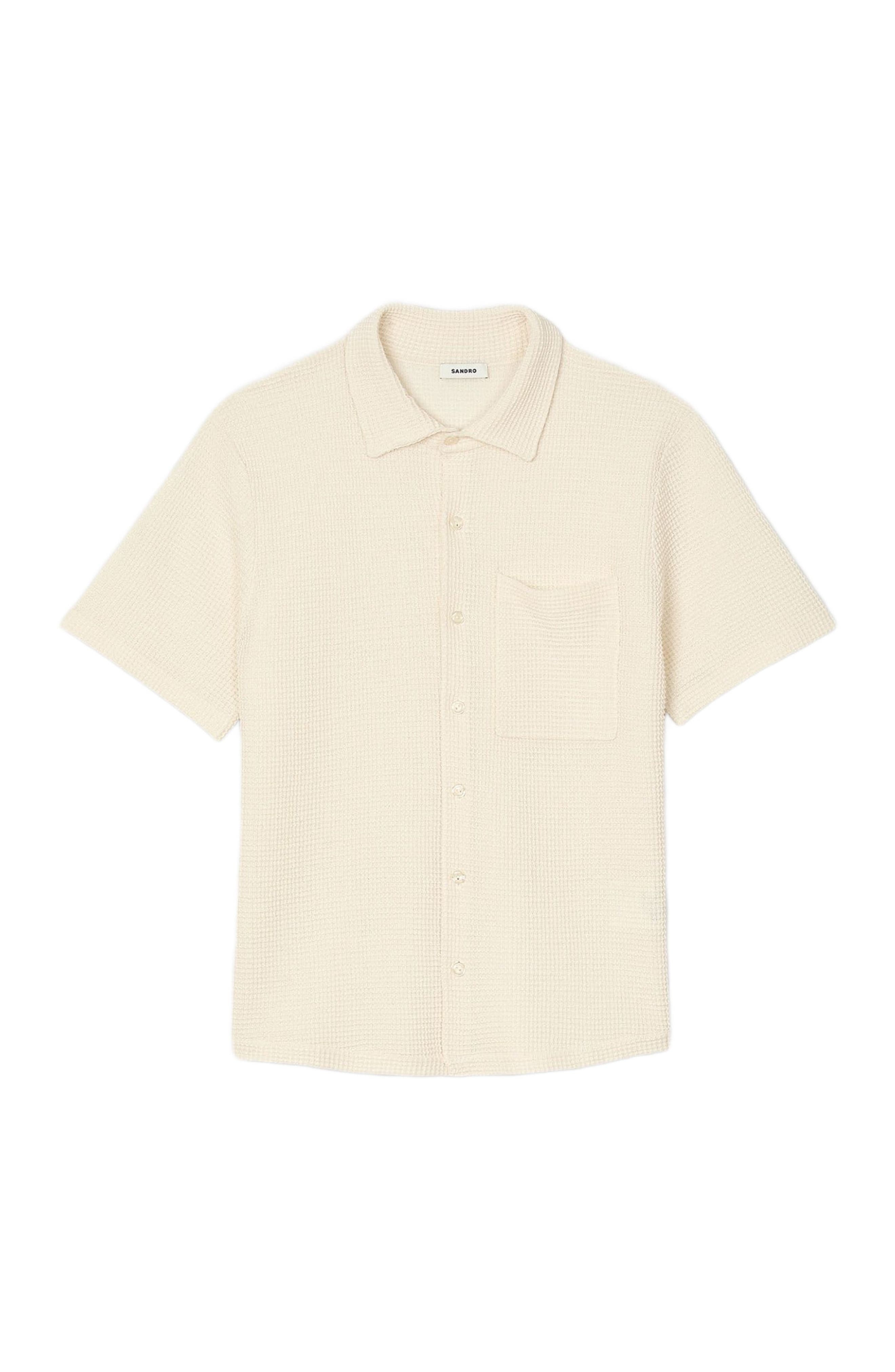 SANDRO Waffled shirt in Ivory. at Nordstrom - 5