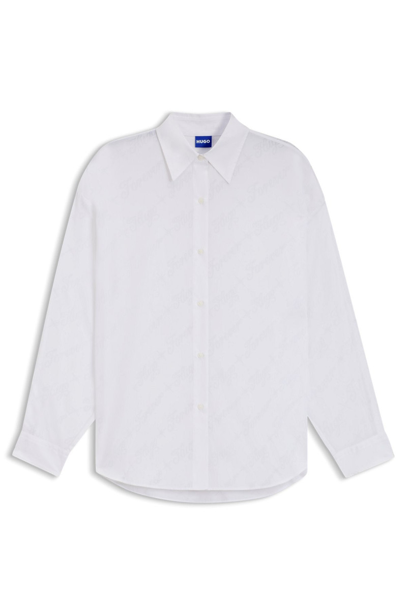 OVERSIZED-FIT SHIRT WITH LOGO BURNOUT PRINT 1
